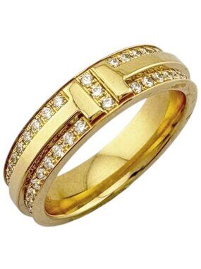 Tiffany & Co T Narrow Ring . 18k Yellow Gold